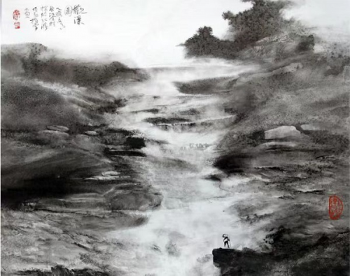 迎中秋庆国庆2023年肖增烈肖洪波指掌画作品联展在九三学社宜春书画院展出